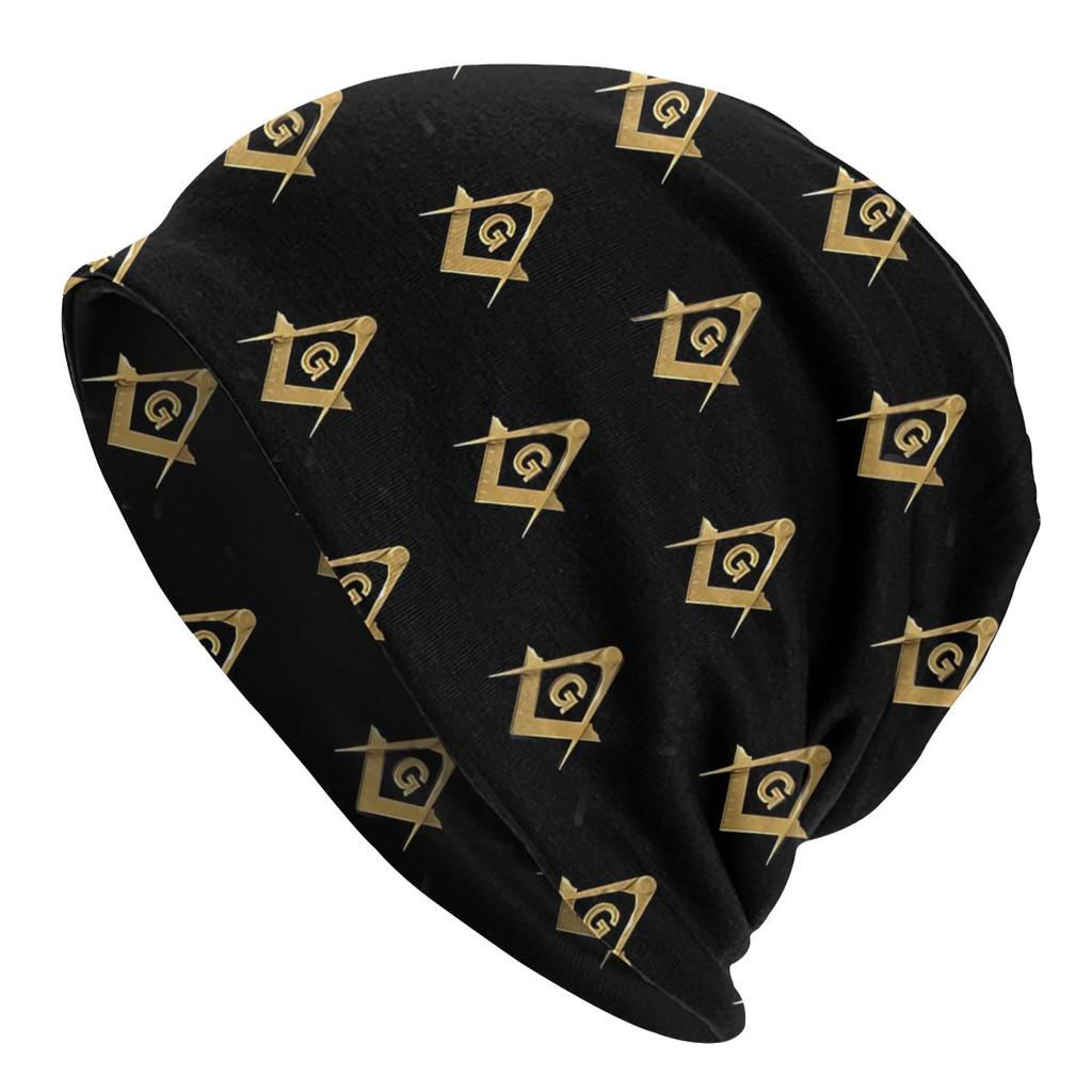 Freemason золотой квадратный узор компаса, черные масонские женские шапочки унисекс, велосипедная лыжная кепка, двухслойная тканевая шляпа-капот
