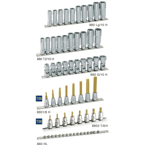 Hazet 8802T/8H Torx Bit Socket Set, 8-Piece Set with 3/8-Inch Torx Wrenches, T15-T50 Torx Hex Sockets, Automotive Mechanics, DIY Maintenance Tools, Me