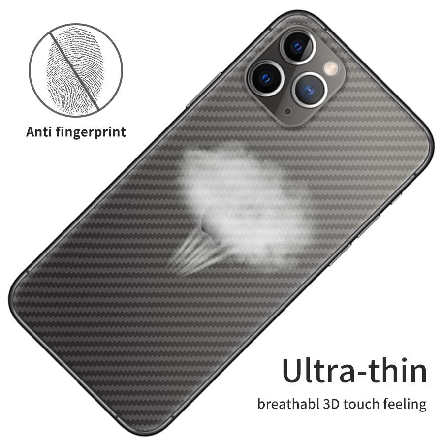 5 шт. Пленка-наклейка из углеродного волокна для заднего экрана для iPhone 11 12 13 mini 14 15 16 17 Pro Max X XR XS XS Max SE 2020 6 6s 7 8 Plus