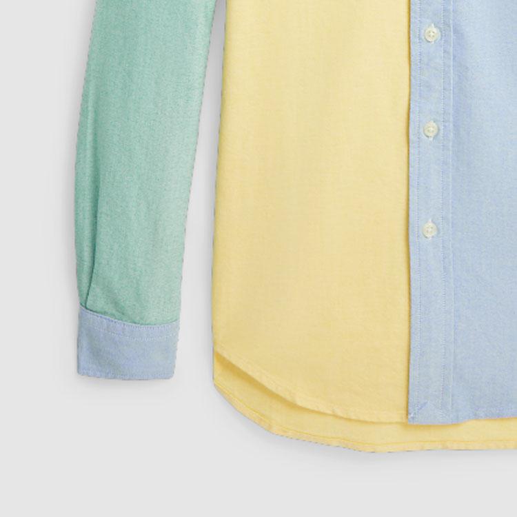 Polo Ralph Lauren Ss24 Color Block вышитый пони однобортный воротник с острыми краями повседневная рубашка с длинным рукавом детские рубашки многоцветные CWPOWOVY6820455-999