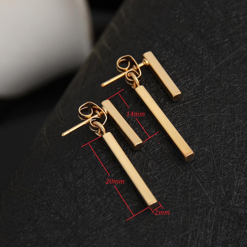 New Fashion Stainless Steel Simple T Bar Drop Earring for Women Geometric Ear Jacket Earrings Wedding Gifts