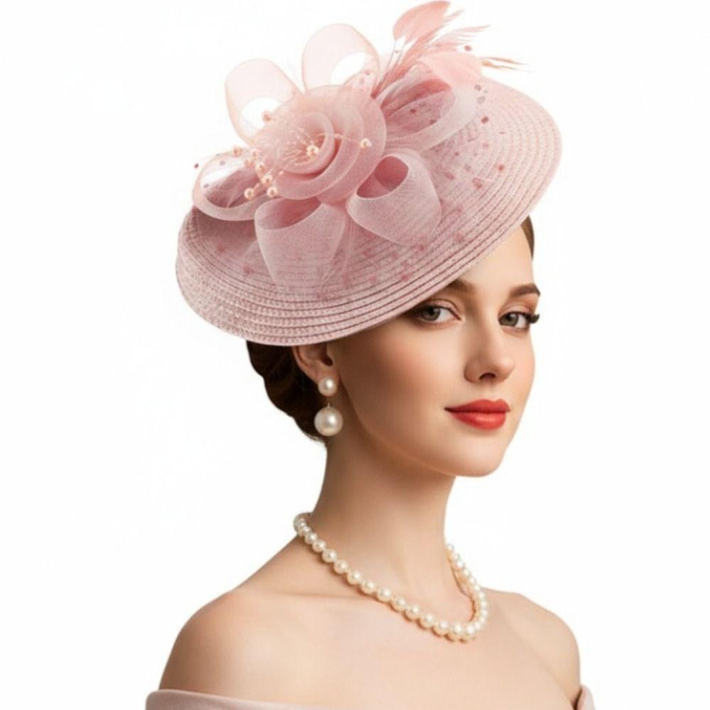 Elegant Vintage Fascinator Hat Sweet Masquerade Hair Band Party Bride Headdress Wedding