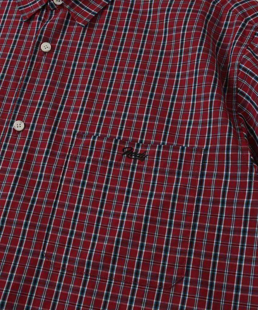 NODU Check Boxy Half Street Shirt [Red]