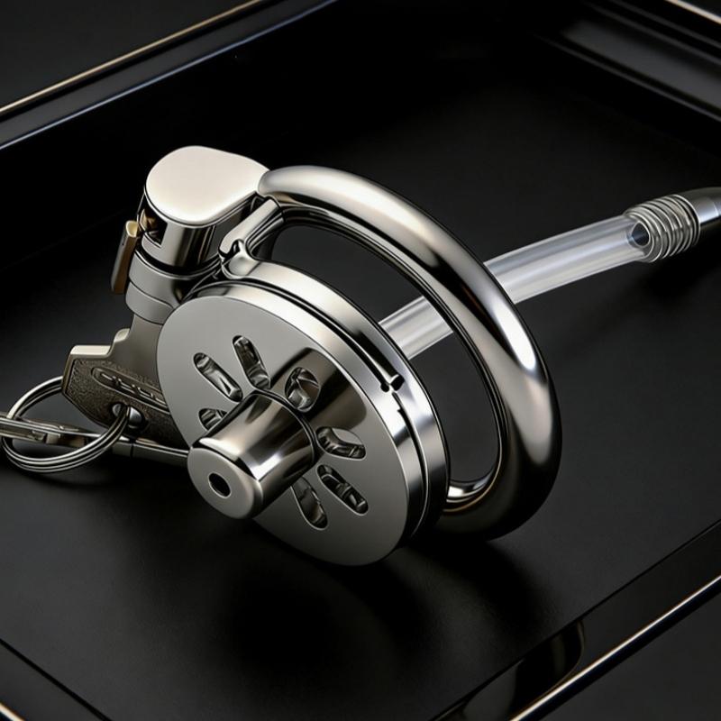 Stainless Steel Hollow Ventilated Chastity Cage Chastity Lock Multi‑Size Cock Ring BDSM Restraint Intimate Adult Toy for Men