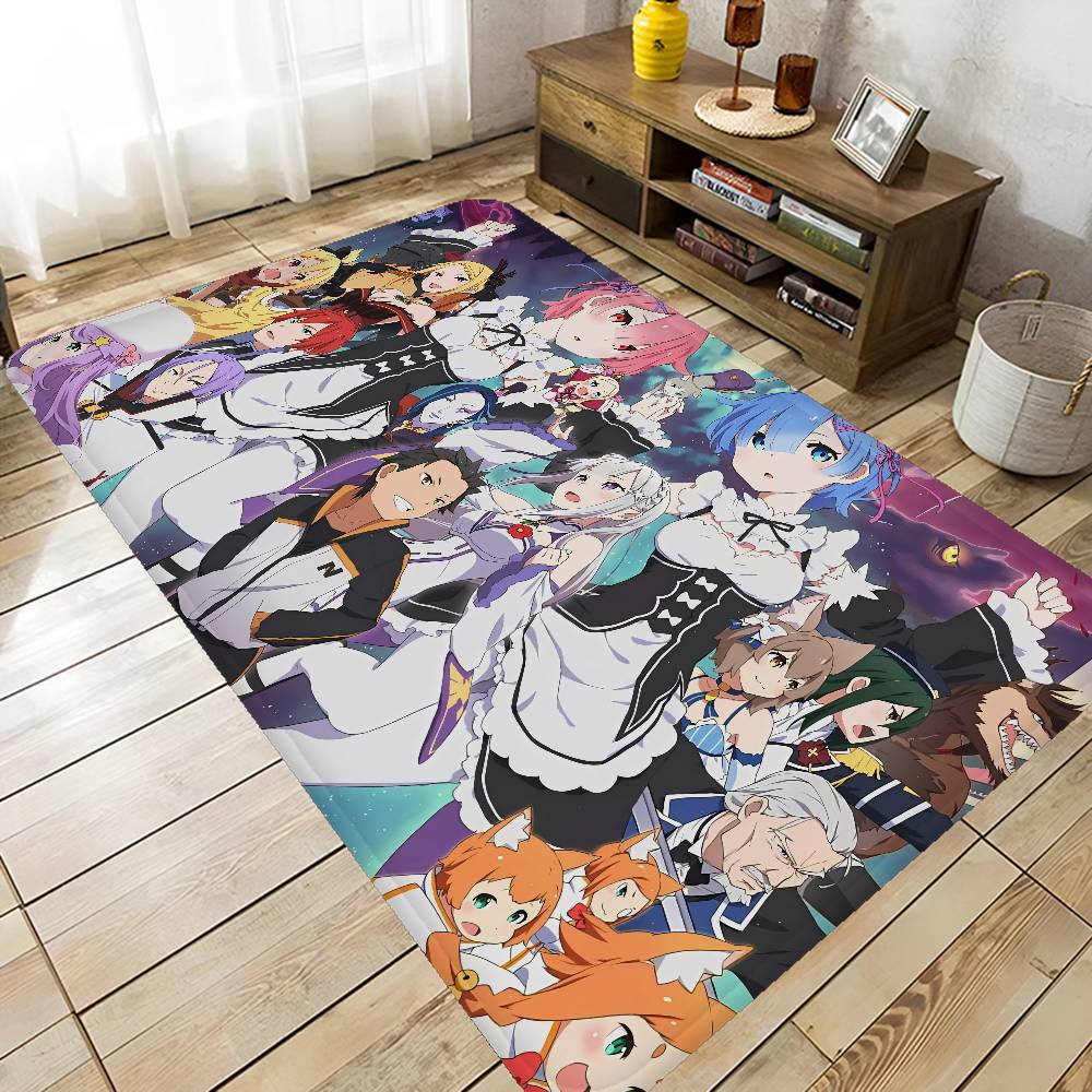 Аниме RE ZERO Кухонный коврик Детская комната Спальня Декорация Балкон Противоскользящий Придверный коврик Гостиная Альфомбра