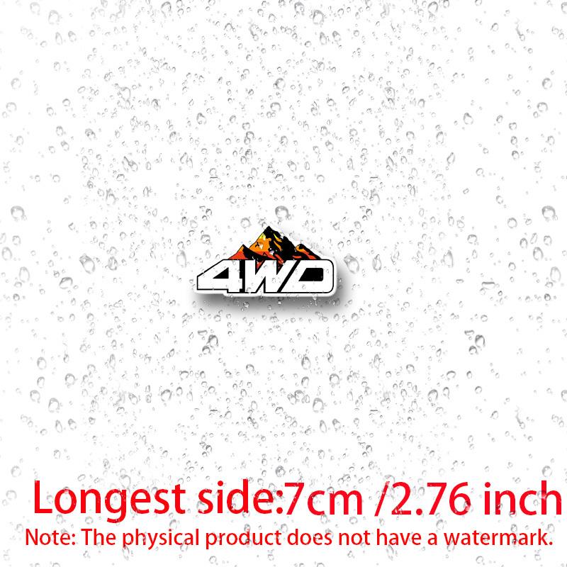 4WD [Retro] Mountain with Stripes Sticker, Sticker for Laptops, Water Bottles, Phones, Cars, Trucks, Vans, Suvs, Motorcycles, Vehicle Paint