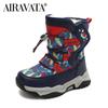 Children Winter Boots Plush Waterproof Fabric Non-Slip Girl Boy Snow Boots Fashion Warm Shoes