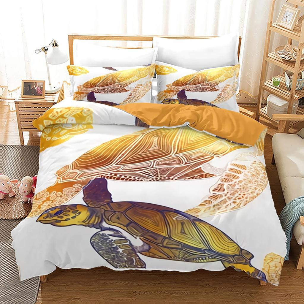 Ocean Duvet Covers Blue Sea Turtle Comforter Cover Set Nautical Bedding Set For Kids Boys Girls Sea Dreamcatcher Animal Bedroom