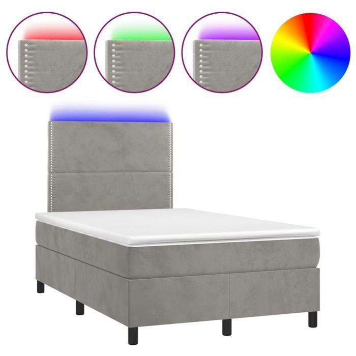 Maison Exclusive - Sommier à lattes de lit matelas et LED Gris clair 120x200 cm
