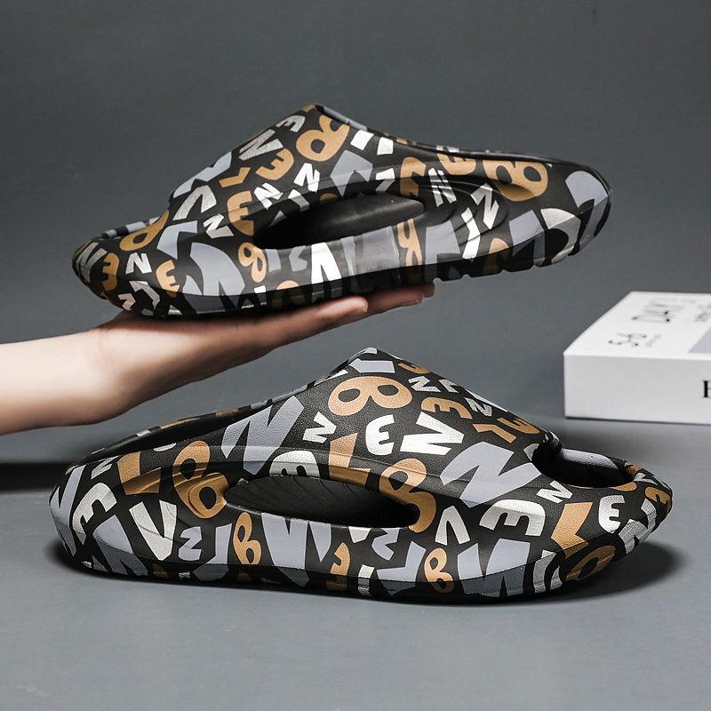 Тапочки, модные нескользящие мягкие тапочки на толстой подошве, летние повседневные спортивные парные сандалии для верхней одежды