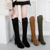 Women's High Boots 2024 Autumn Winter Shoes Square Heel Cross-tied Fashion Knee High Boots Ladies Modern Boot Size43 Women Shoes