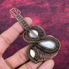 Mother Of Pearl Gemstone Pendant Handmade Copper Wire Wrapped Guitar Jewelry