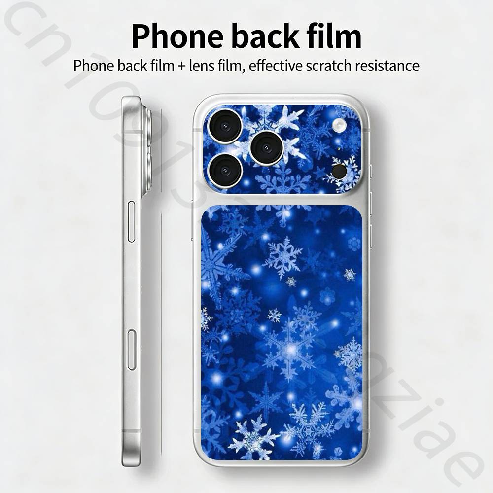 Рождественские Снежинки  Наклейка-Билет Skin Wrap для iPhone 17 Pro/Pro max Защитная Пленка для Задней Панели, Рамки, Камеры