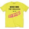 Sex Pistols T Shirt Never Mind The Bollocks Album Cover Punk Yellow New Official