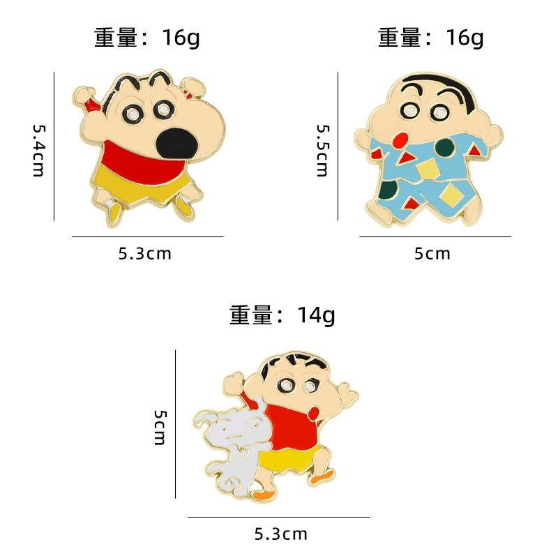 Alloy Magnetic Crayon Shin-chan Fridge Magnet, Cute Cartoon Character Anime Peripheral Cultural Creative Small Gift Decorative Magnetic Sticker