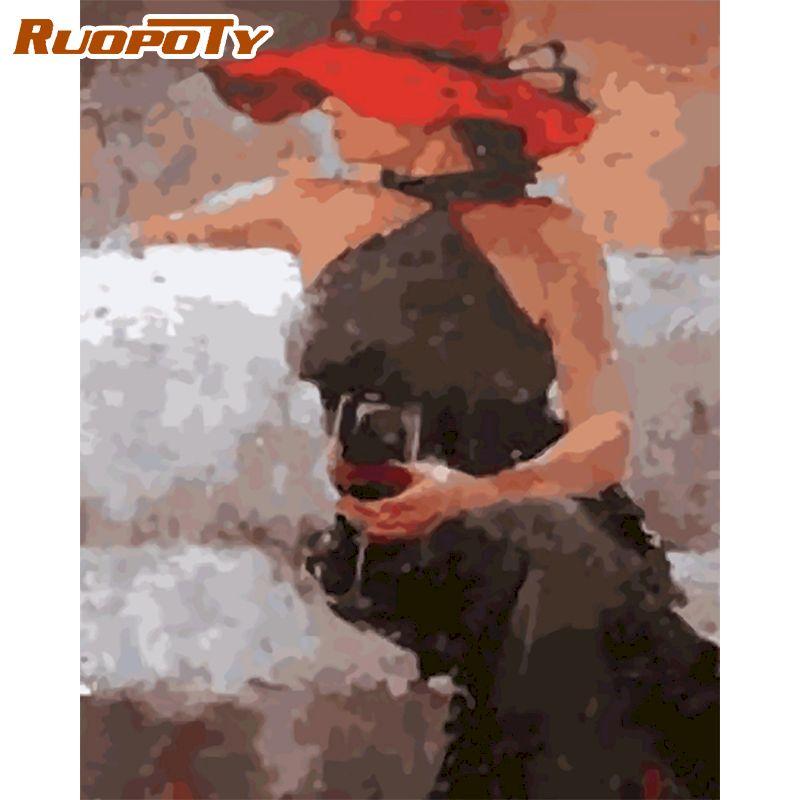 RUOPOTY Безрамные животные DIY картина по номерам наборы масляной живописи ручной работы акриловая картина холст картина для уникального подарка настенная художественная картина