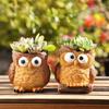Resin Owl Planter Cartoon Animal Vase Garden Ornament Hydroponic Flower Holder Living Room