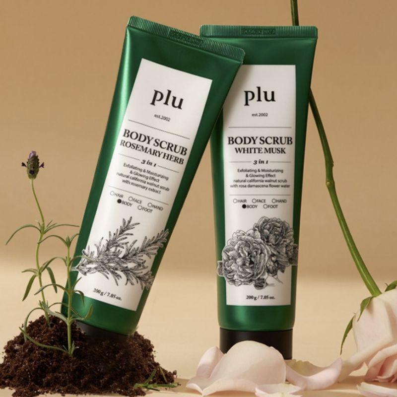 Plu Original Body Scrub Set – White Musk 200g + Pink Floral 200g (2 Types)