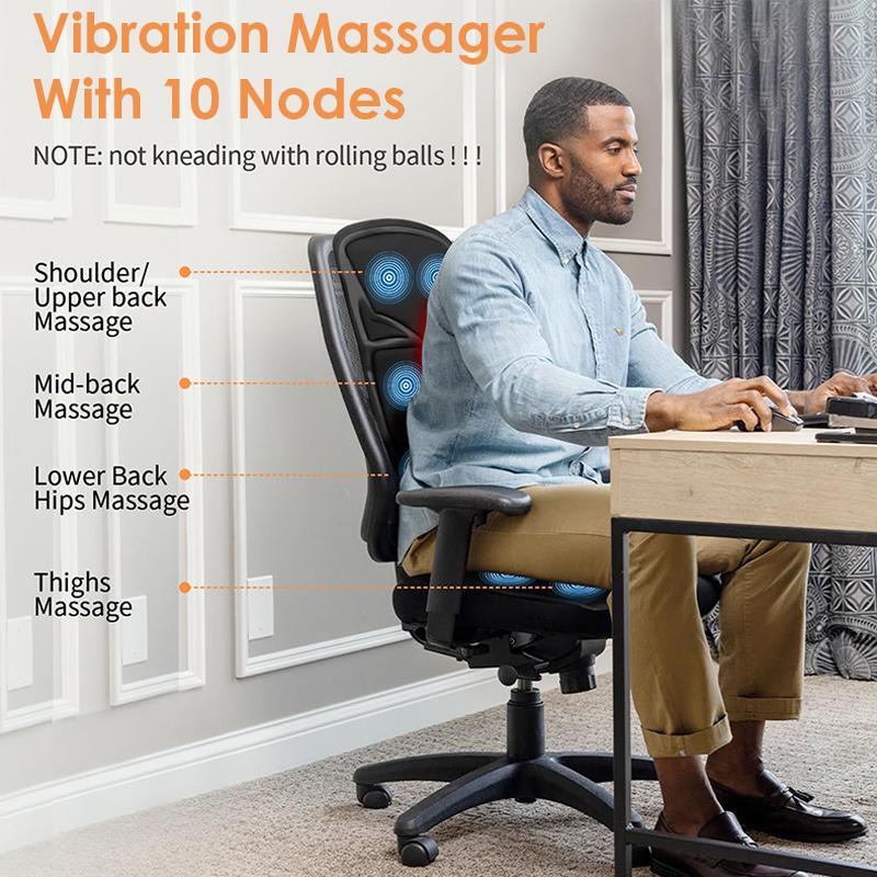 Electric Back Car Massage Chair Full-Body Massage Cushion Heating Vibrator for Car Home Office Lumbar Neck Mattress Chair Mat