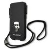 Чехол для iPhone 12 Karl Lagerfeld Saffiano Ikonik Черный