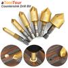 Countersink Drill Bit Set Chamfer 1/4' Hex 5 Flute Counter Sink Mill Cutter for Wood Soft Metal Rubber Plastic Woodworking