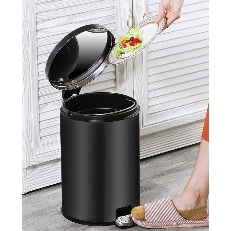 Бытовое мусорное ведро большой вместимости 6 л/8 л/12 л, автоматическое плавное закрывание, мусорное ведро из нержавеющей стали, минималистичный дизайн