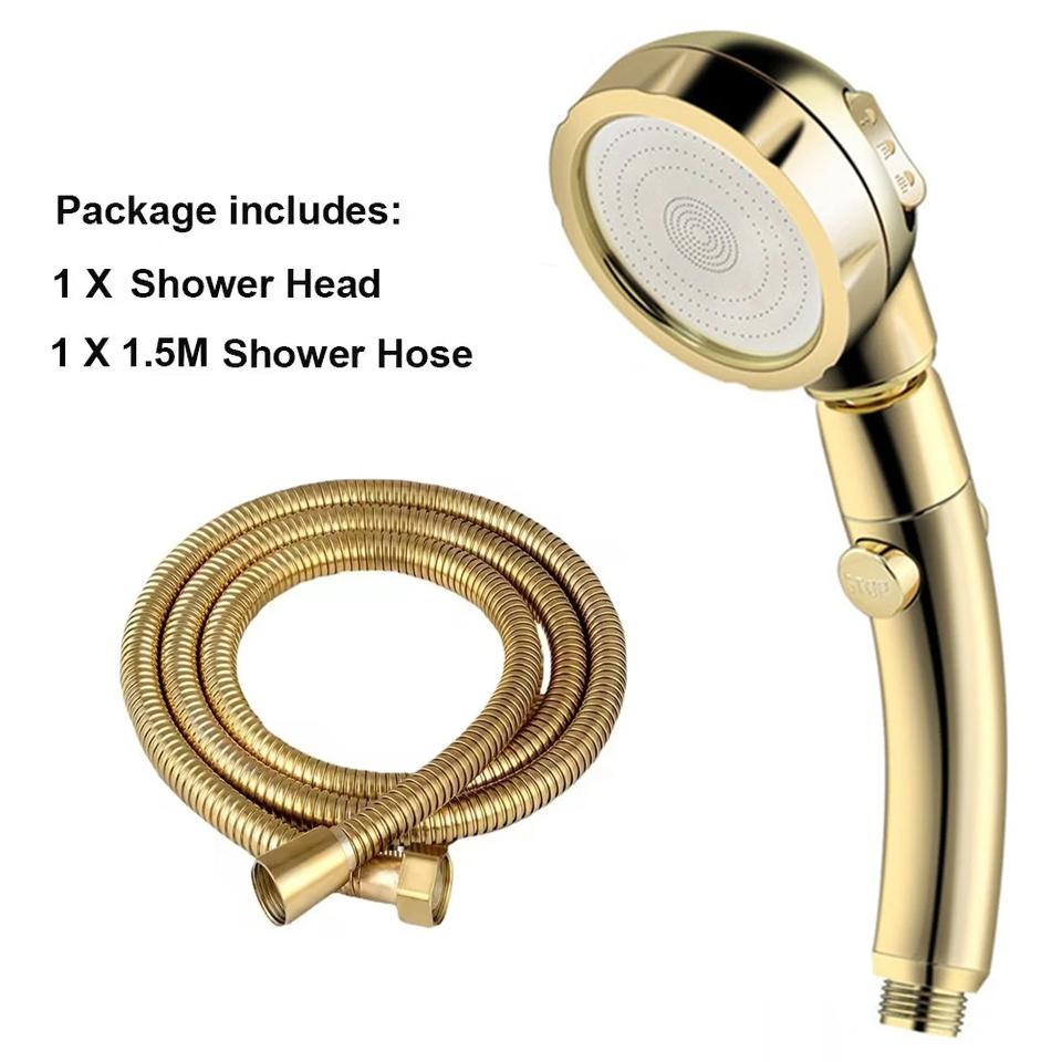 Набор душевой лейки высокого давления со шлангом и держателем 3 режима Экономия воды Остановка воды одной кнопкой Распылитель Аксессуары для смесителя для ванной