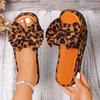 Большого размера весенне-летняя новая женская обувь на платформе, одно слово с бантом, леопардовый принт, для улицы, крутые шлепанцы женские