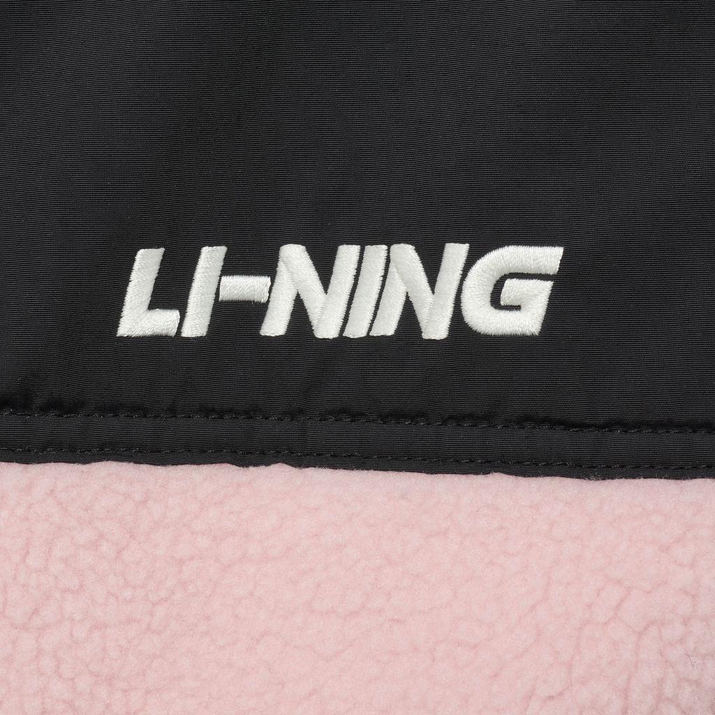 Li Ning Sports Lifestyle Series Color Block свободная флисовая теплая трикотажная куртка Dopamine унисекс куртка светло-розовая AFDT841-2