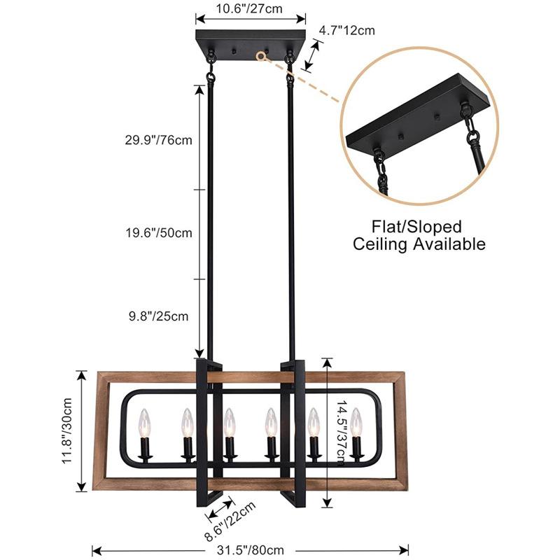 Ретро-сельский промышленный стиль с имитацией дерева, железа, художественного освещения ресторана, кухонные подвесные светильники