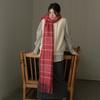 Wool Retro Ankora Red Plaid Scarf Women's Winter Atmosphere Woolen Scarf Korean Version