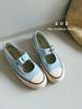 Туфли Мэри Джейн на толстой подошве с неглубоким вырезом, женские, лето 2025, новая коллекция, повседневные спортивные парусиновые туфли, одинарная обувь с ремешком