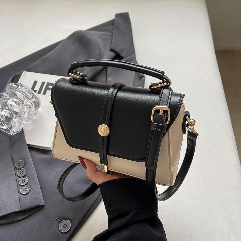 Женская сумка через плечо контрастного цвета, маленькая квадратная сумка