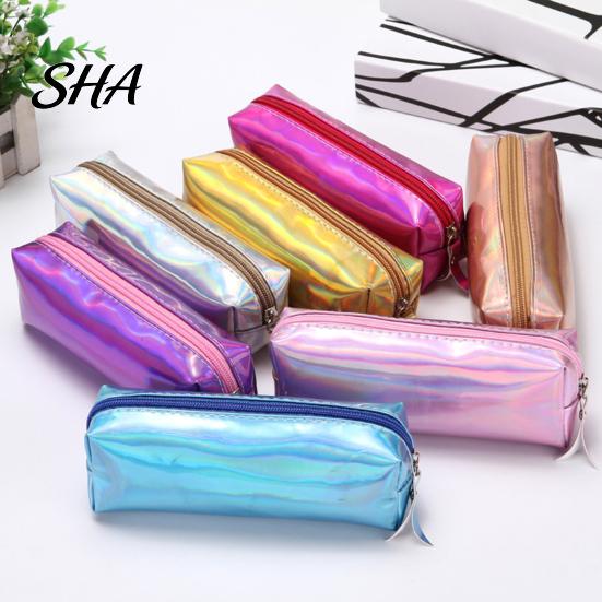 Portable Pen Holder Gradient Color Pencil Case, Cute Cylindrical Pouch for Smooth Zipper Girls, Waterproof Stationery Bag Students School Supplies