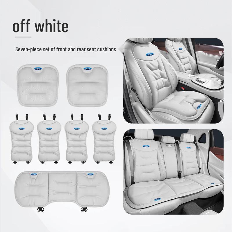 Подушка на сиденье автомобиля из кожи наппа, совместимая с Ford: Focus, Escort, Edge, Escape, Kuga, Mondeo - Всесезонные, Универсальная посадка