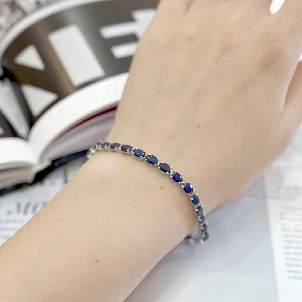 Серебряный браслет с натуральным сапфиром 13.832ct, вес изделия 8,08 гр (2166856)