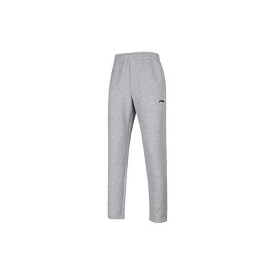 Li Ning Fitness Series однотонные прямые трикотажные спортивные брюки женские брюки цветочно-серые AKLTB42-2