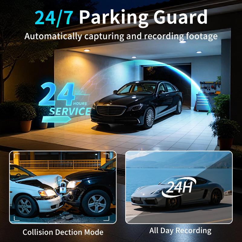 Loop Recording 2K Dash Camera with Night Vision Built-in WiFi G-Sensor Parking Monitor Mini Hidden Car Black Box Dashcam