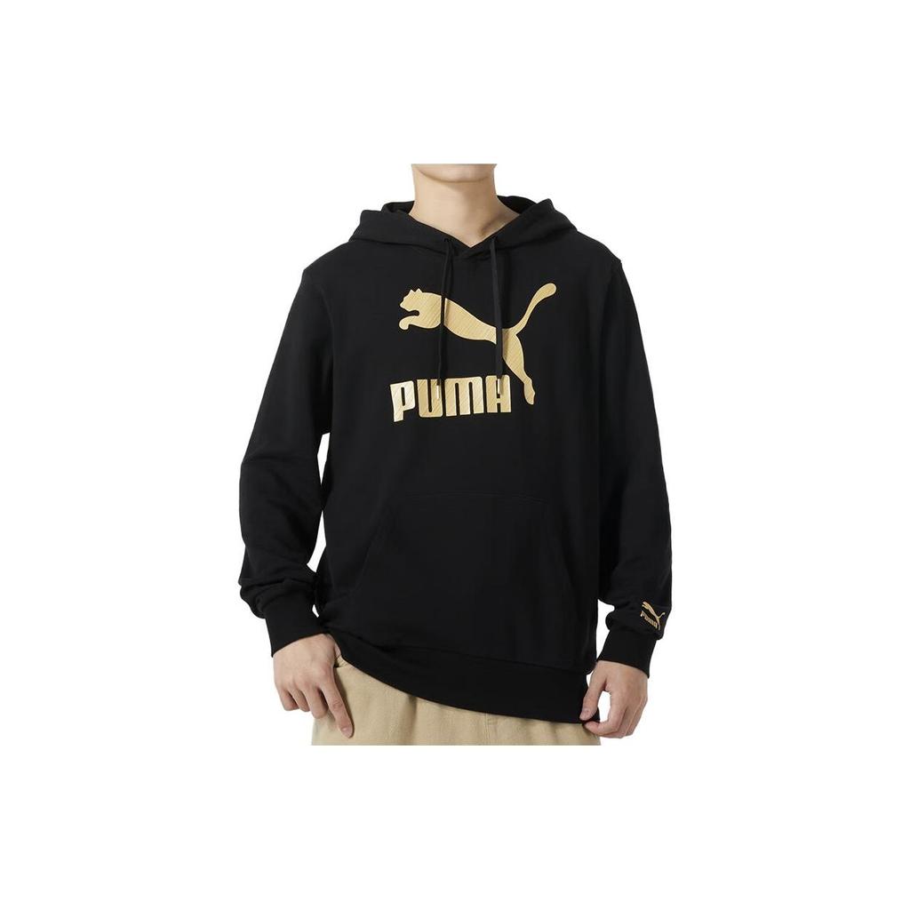 Puma Толстовка с капюшоном с большим логотипом и буквенным принтом, повседневная, мужская, черная 625822-01