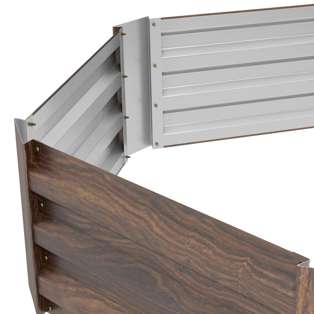 Raised garden bed. Herb garden. Weatherproof. Open bottom. 113 x 98 x 30 cm. Dark brown