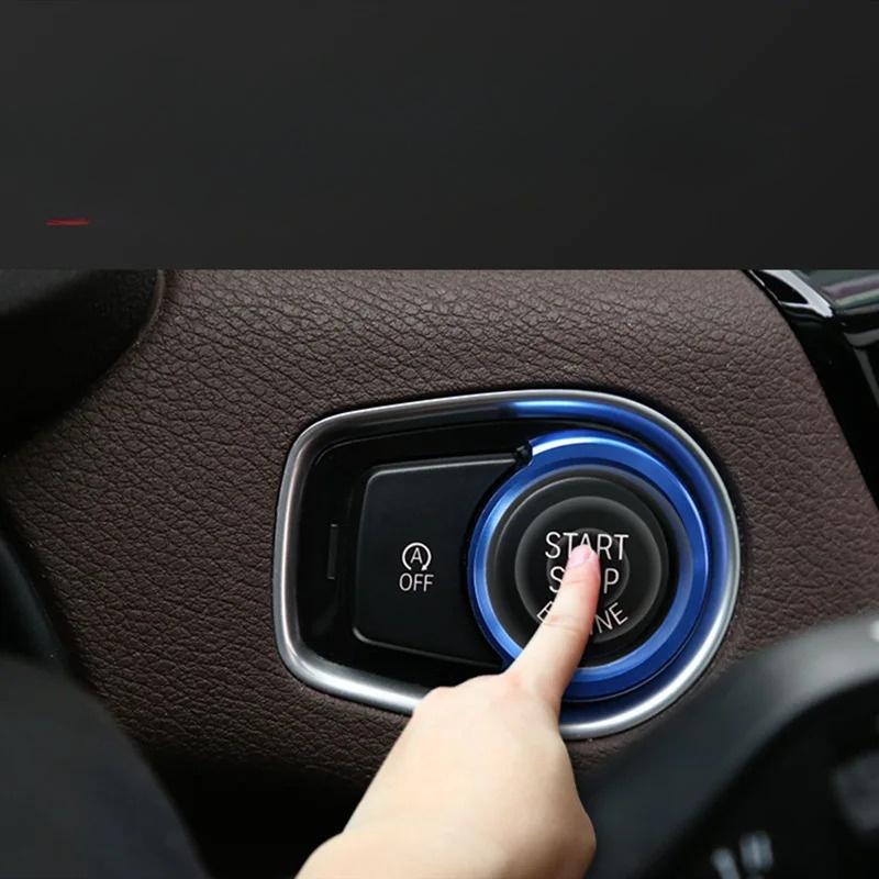 1Pc For BMW 1 2 3 4 Series X1 F48 F20 F21 F30 F32 F33 F34 F36 F45 F46 Car Engine Start Button Stickers Ignition Key Ring Trim Co