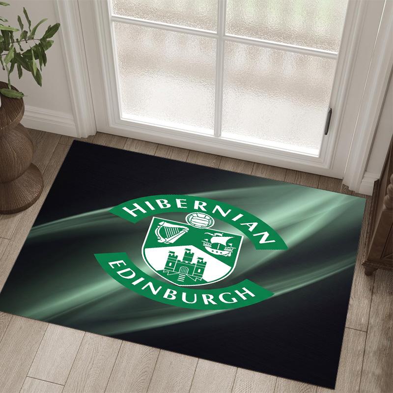Hibernian FC Design Crystal Velvet Carpet Cozy Non?Slip Printed Rug For Bedroom Living Room Entrance