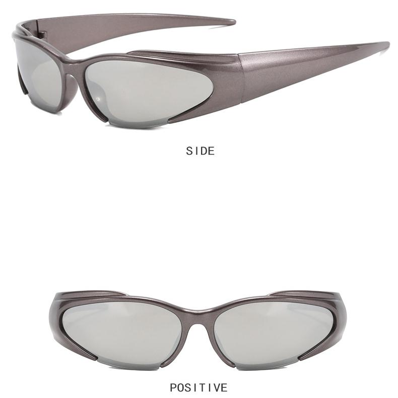 Женские солнцезащитные очки Защита от солнца Защита от ультрафиолета Мода Хип-хоп Панк Y2g Future Sense Солнцезащитные очки «кошачий глаз» Мужские стильные очки для подиумной улицы
