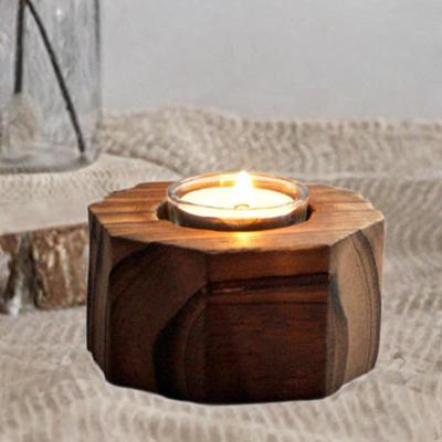 Деревянный подсвечник Tealight Подсвечник Стол Камин Подарок Северный Пастораль Восьмиугольный