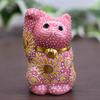 Stylish Kutani Ware Figurine from Waza No Feng Shui Perfect for Opening or Birthday Gifts Right-Handed Maneki-neko Kura, Pink, Design, Ceremonies,
