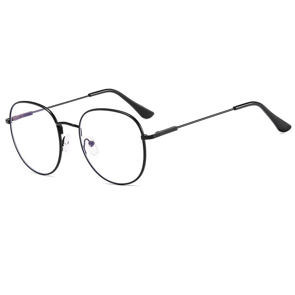 Ретро Линзы Металлические Анти-Блю Плоские Очки Компьютерные Очки для Защиты Глаз Модные Модные Очки Оправа Круглая Оправа Очки