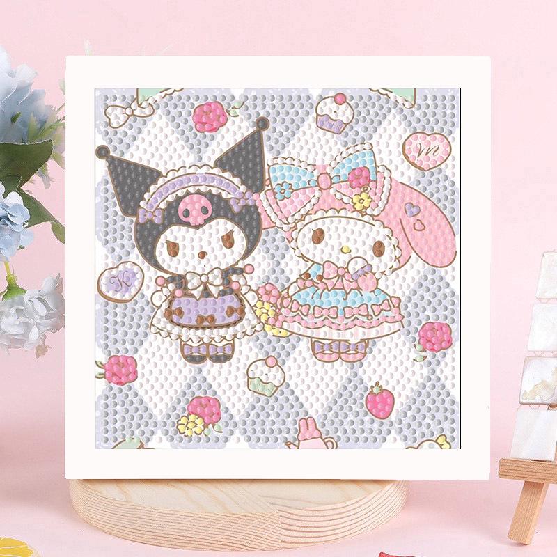 Детская алмазная мозаика Sanrio с наклейками-рамкой - Набор для самостоятельного изготовления, ручная работа, подарок