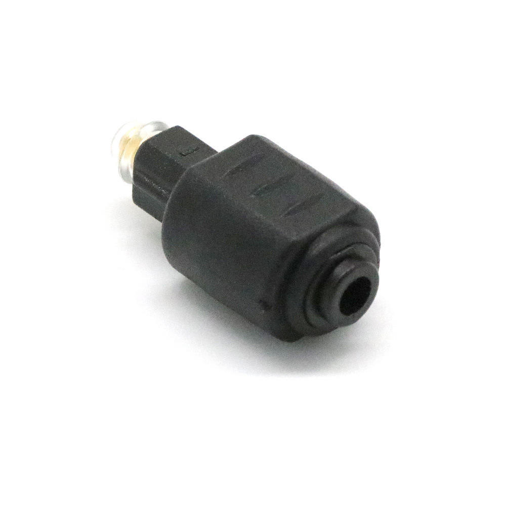 Black Round To Square 3.5mm Audio Adapter Optical Mini Jack Plug To Toslink Female To Male