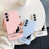 Cat Patterned Soft Silicone Case For Samsung M35 A55 A35 Xiaomi Redmi Note Poco C65 iPhone 15 Huawei Honor Realme Camera Protective Shockproof Cover