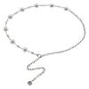 High-end Simple Metal Flower Decoration Rhinestone Waist Chain Women's Dress Accessories Temperament Belt Women